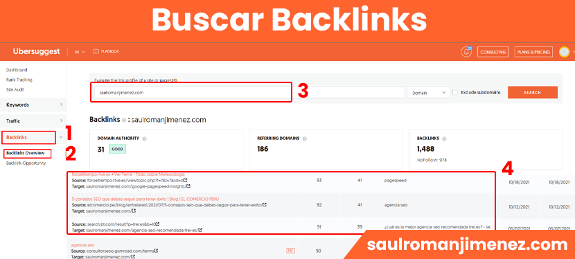 buscar backlinks ubersuggest