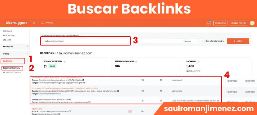 buscar backlinks ubersuggest