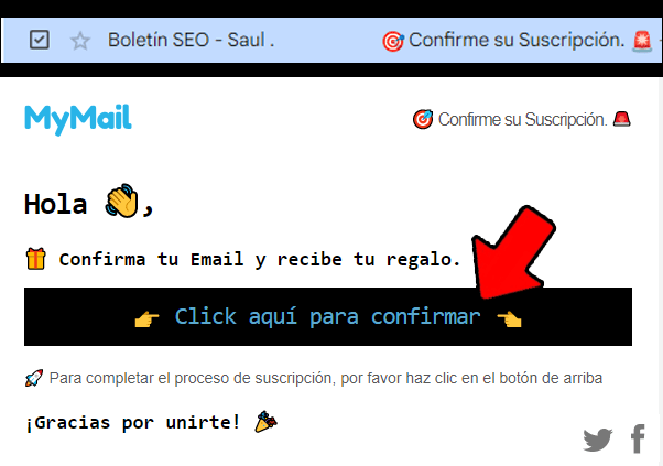 confirma tu email